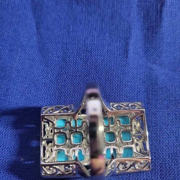 Sleeping Beauty Turquoise, Morro Redondo Pink Tourmaline YG/Sterling Silver Ring - Picture 5 of 8